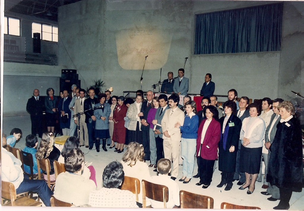 Culto de Posse do Ginásio - templo provisório - abril de 1986
